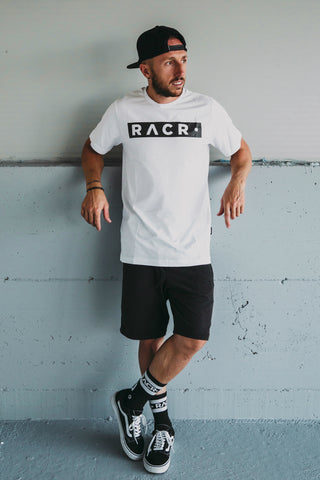 T-shirt RACR• Bianca Multilogo