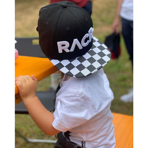 Cappello Nero Sbapback Bambino - Bandiera a Scacchi