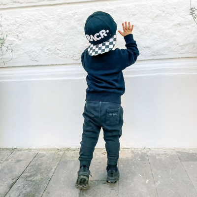 Cappello Nero Sbapback Bambino - Bandiera a Scacchi