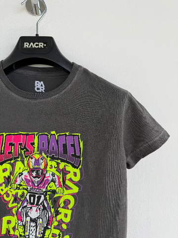 Maglia Grigia a Maniche Corte Larga Bambino - Let’s Race