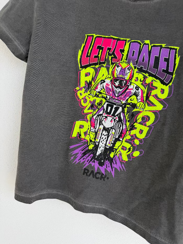 Maglia Grigia a Maniche Corte Larga Bambino - Let’s Race