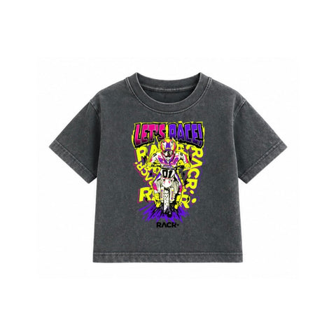 Maglia Grigia a Maniche Corte Larga Bambino - Let’s Race