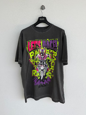 Maglia Grigia a Maniche Corte Larga Unisex - Let’s Race