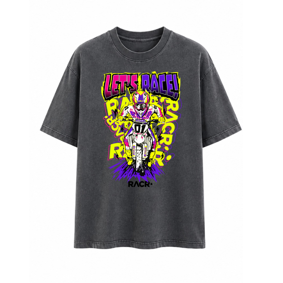 Maglia Grigia a Maniche Corte Larga Unisex - Let’s Race