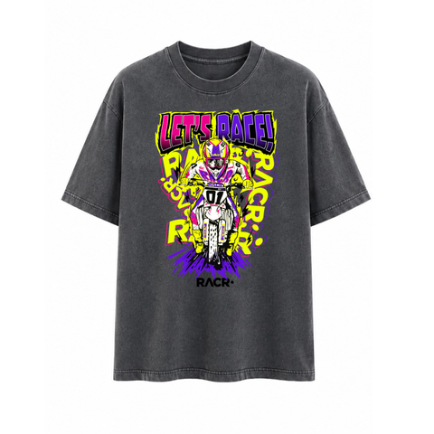 Maglia Grigia a Maniche Corte Larga Unisex - Let’s Race