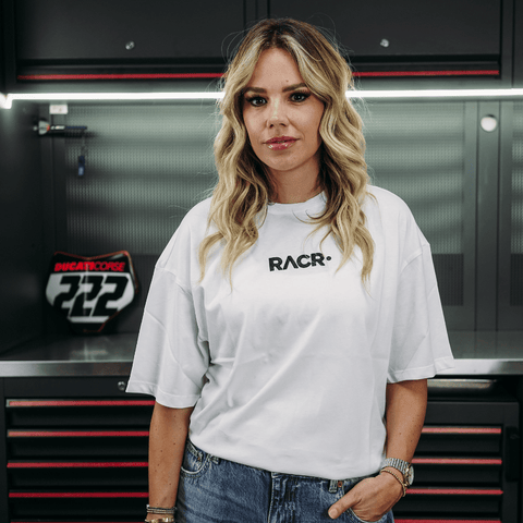 Felpa Bianca con Cappuccio Larga Unisex - Logo Distorto