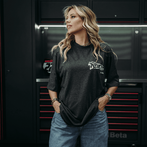 Maglia Grigia a Maniche Corte Larga Unisex - Race Day