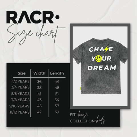 Maglia Grigia a Maniche Corte Larga Bambino - Chase Your Dream