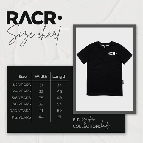 Maglia Nera a Maniche Corte Bambino - Bandiera a Scacchi