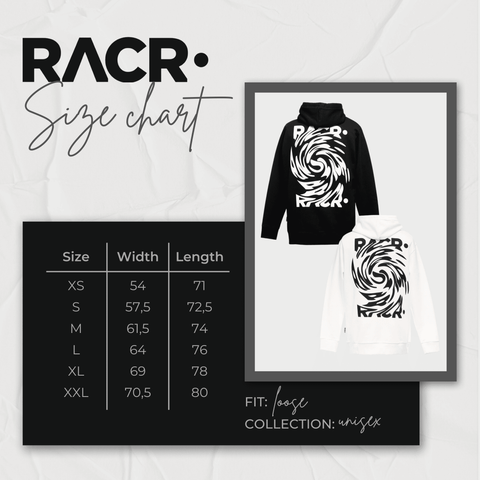 Felpa Bianca con Cappuccio Larga Unisex - Logo Distorto