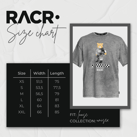 Maglia Grigia a Maniche Corte Larga Unisex - Orso