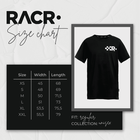 Maglia Nera a Maniche Corte Unisex - Bandiera a Scacchi