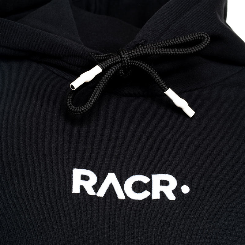 Felpa con Cappuccio RACR• Nera Larga Logo Distorto NEW