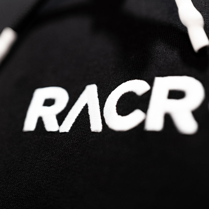 Felpa con Cappuccio RACR• Nera Larga Logo Distorto NEW