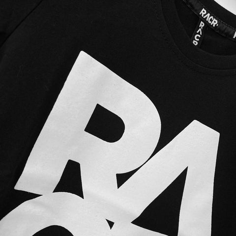 T-shirt RACR• Nera Bambino - Logo New