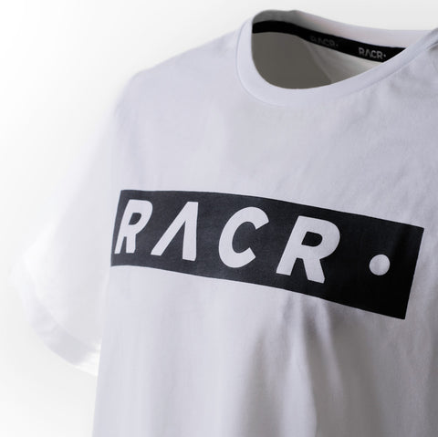 T-shirt RACR• Bianca Multilogo