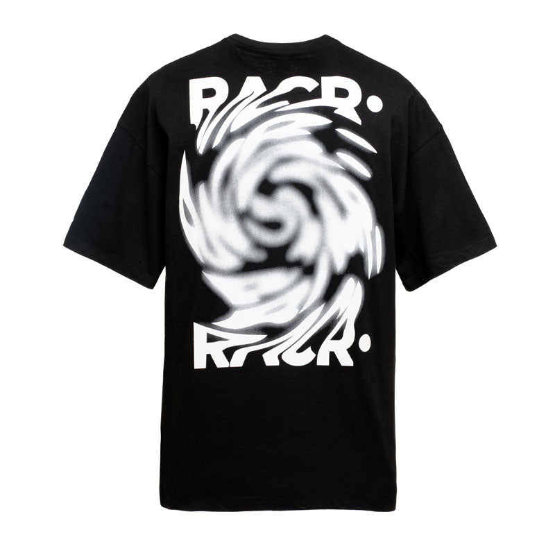 T-shirt RACR• Nera Larga Logo Distorto NEW