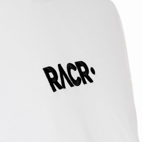 T-shirt RACR• Bianca Larga Logo Distorto NEW